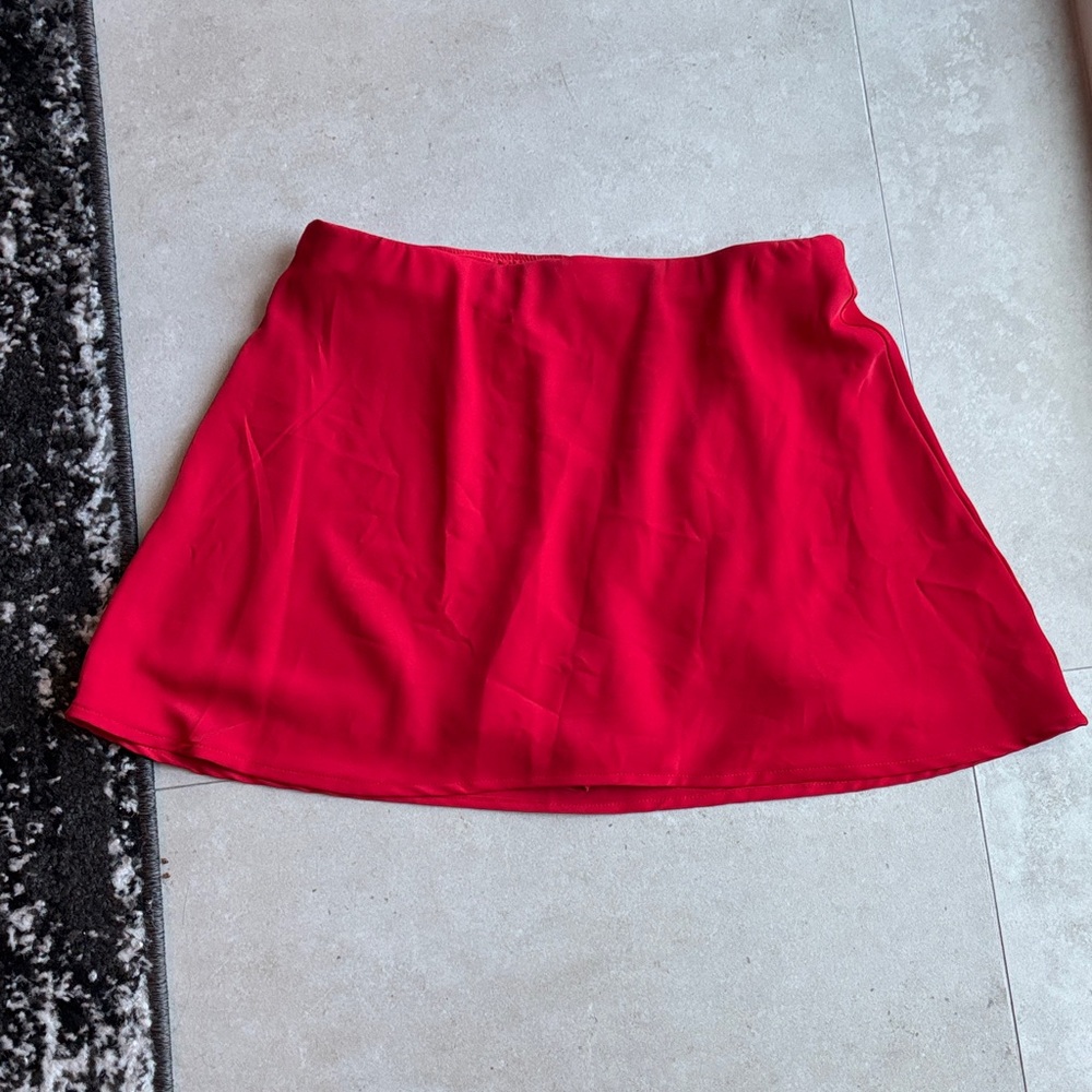Abercrombie Silky Red Mini Skort